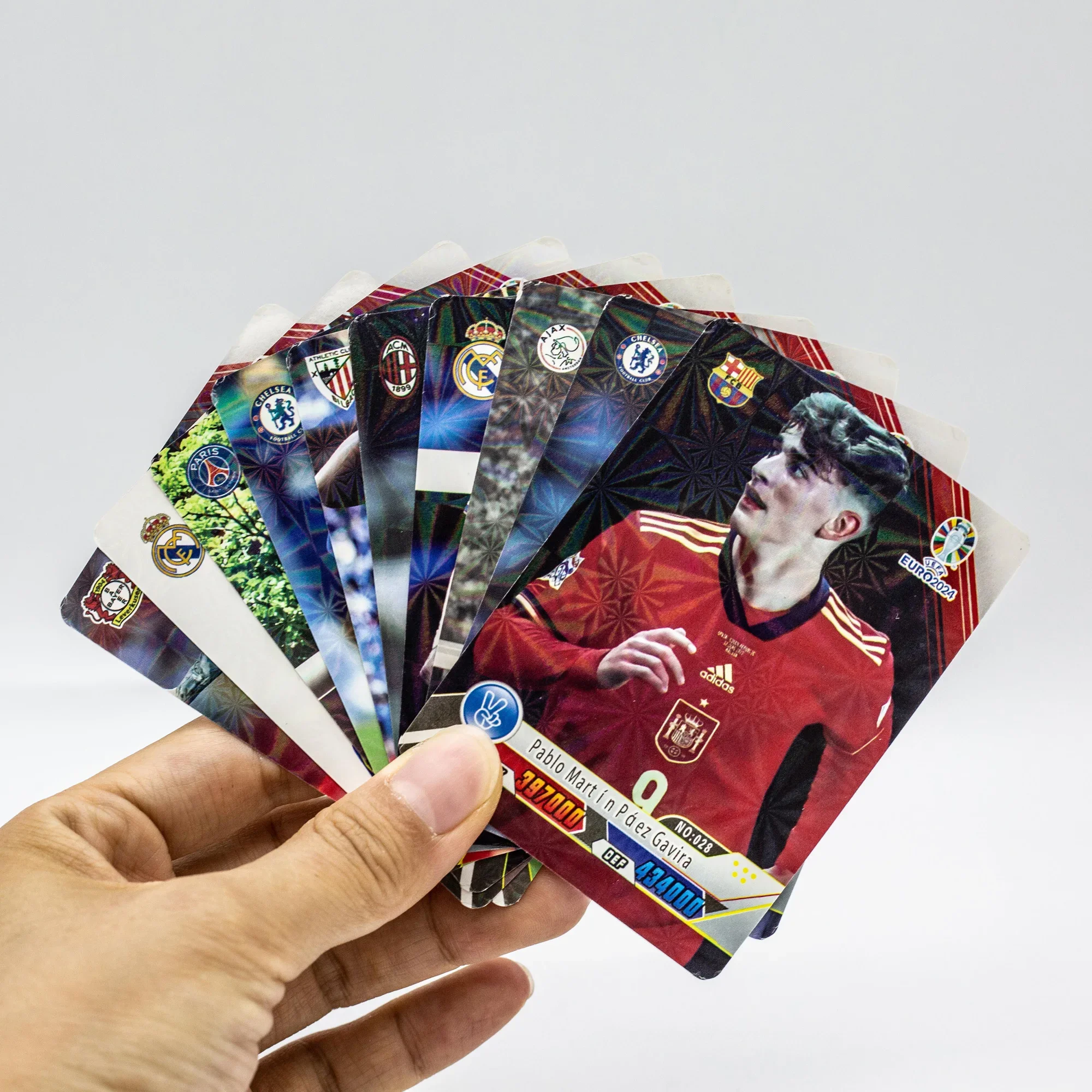 8pcs Football Star Cards Fans FIFA 2024 Pure Soccer Trading Card Board Game Flash Shining Collection TCG Kids Birthday Gifts