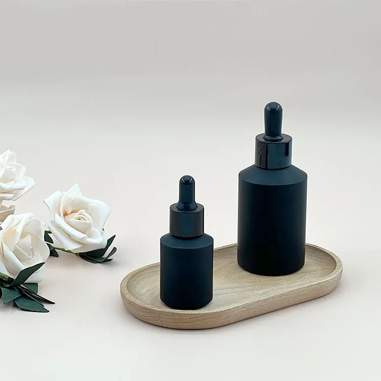 

Frosted black dropper glass empty essential oil bottle Glass with Dropper Essential Oil Mostiruzer Serum Skin Care Glass Bottles
