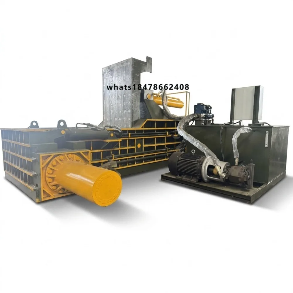 100T-600T Hydraulic Stainless Steel Mobile Car Scrap and Aluminum Compressor Balers Horizontal Mobile Baling Machine for Sale