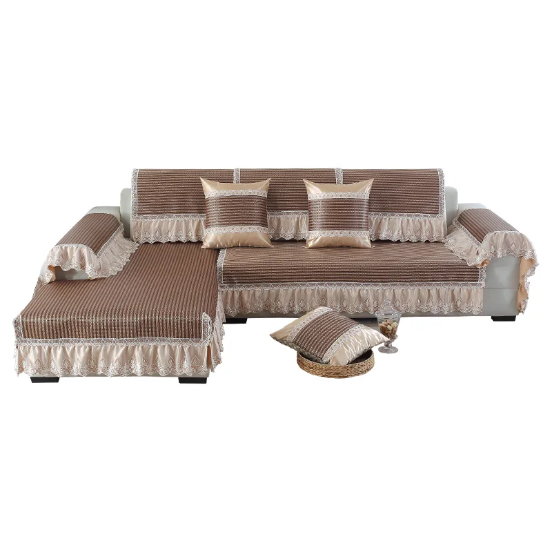 Simple modern Sofa mats mats European ice silk bamboo mats combination skid sofa sets 1 PCS