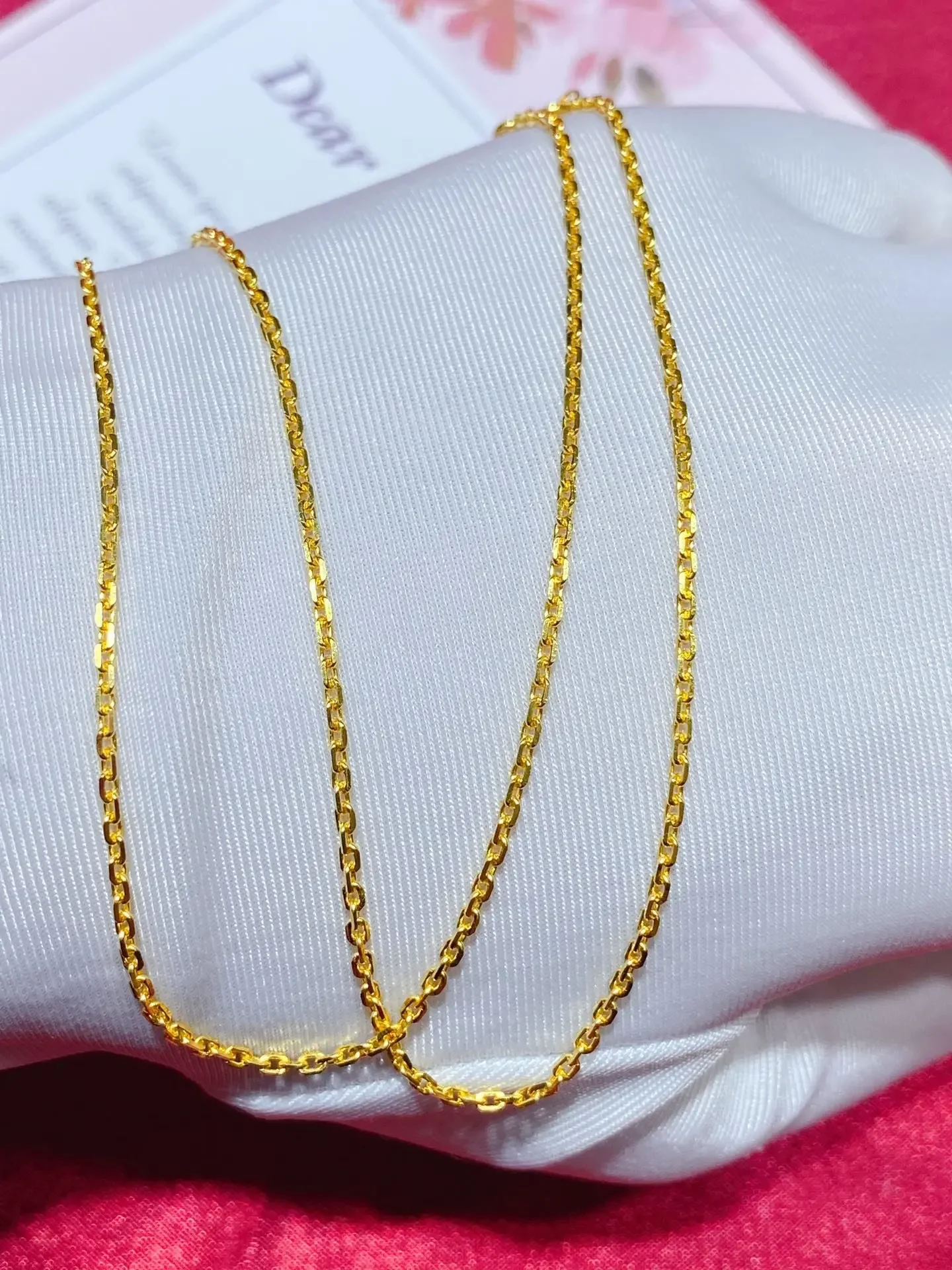 

HX 24K Pure Gold Necklace Real AU 999 Solid Gold Chain Brightly Simple Upscale Trendy Classic Fine Jewelry Hot Sell New 2023