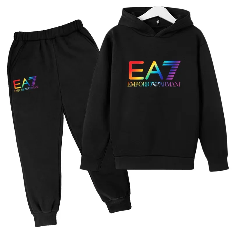 Latest Children's Sports Outfit Set with Hooded Long-sleeved Shirt, Winter/autumn Brand Children's Warm Pants for 3-13 Year Olds