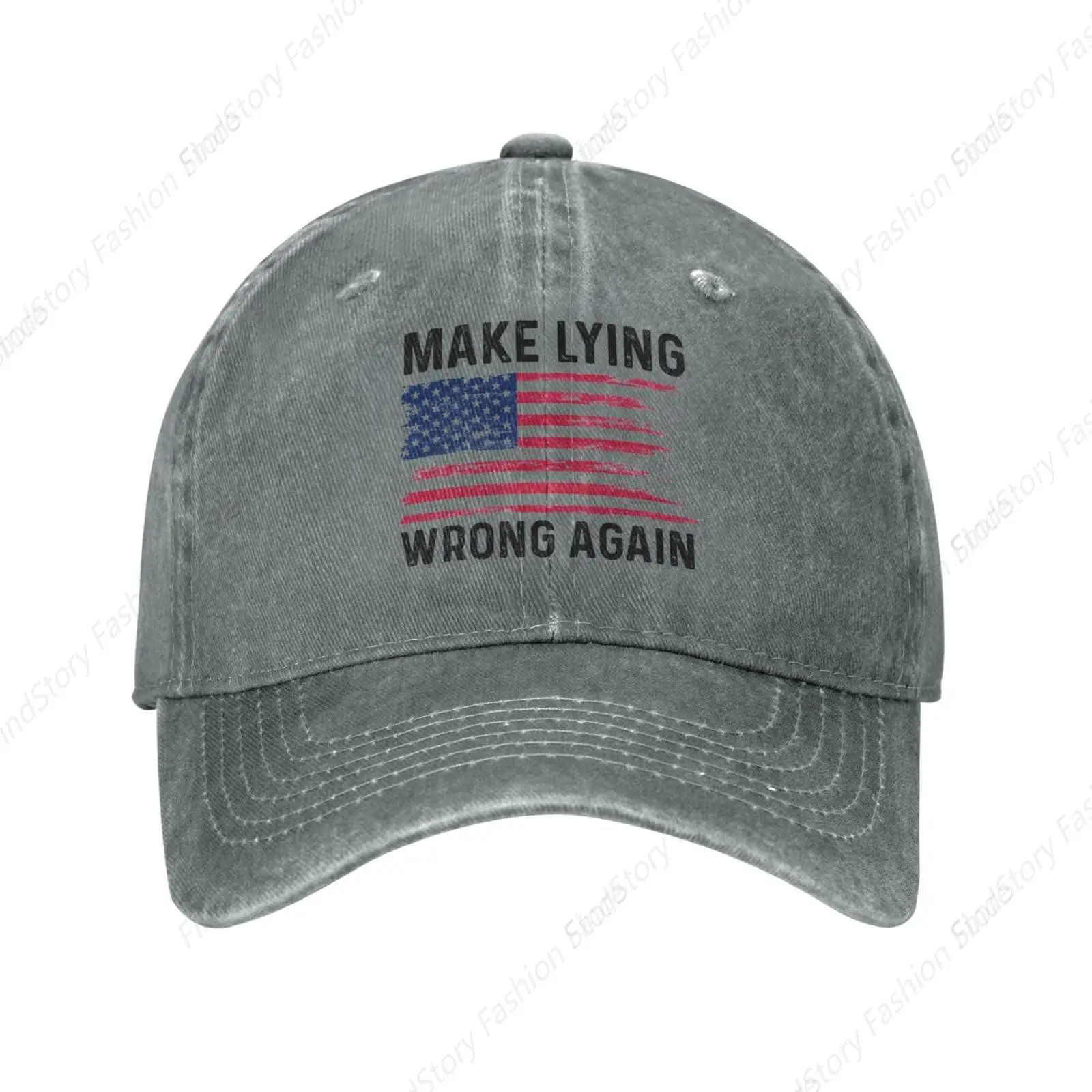 

Funny Make Lying Wrong Again Baseball Cap Unisex Vintage Trucker Denim Golf Dad Hat Adjustable Casual Hip-hop Sports Daily