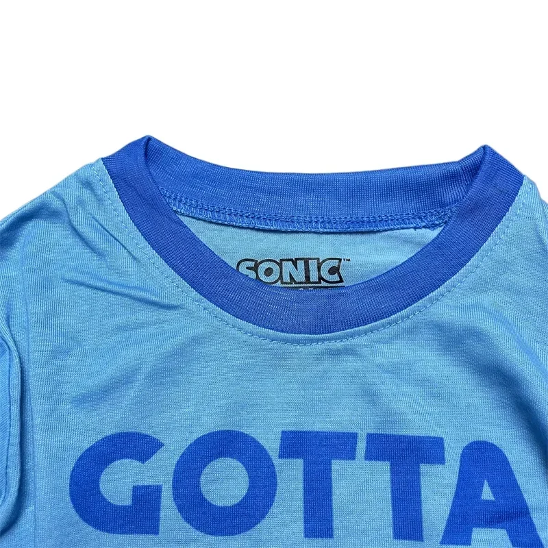 Conjuntos de Roupas Infantis Kawaii Cartoon Sonics para Meninos, Pijamas de Manga Longa e Calças