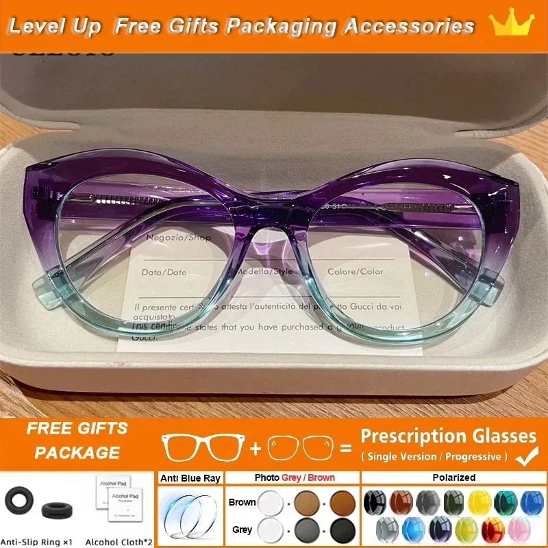 

Женские очки Ollymurs с геометрическим дизайном, градиентные, в форме кошачьего глаза, для чтения, с защитой от синего света, прогрессивные, для коррекции близорукости, по рецепту