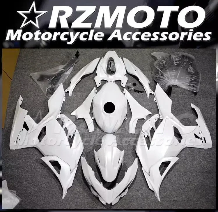 4Gifts New ABS Motorcycle Fairings Kit Fit For Kawasaki EX 250 400 2019 2020 2021 2022 2023 19 20 21 22 Bodywork Set White