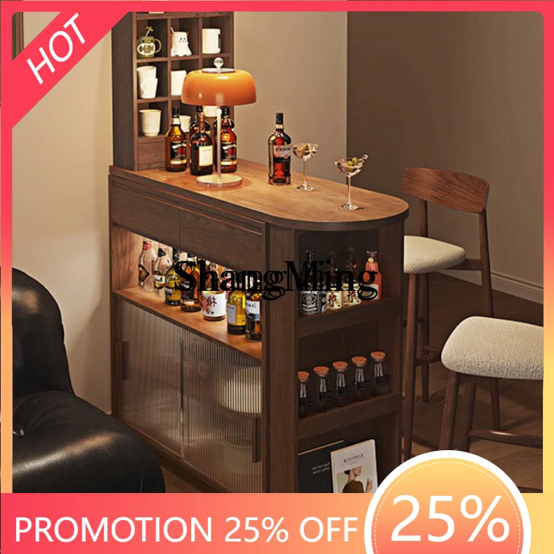 

SM telescopic mobile integrated bar table small apartment living room multi-functional side table wine table dining