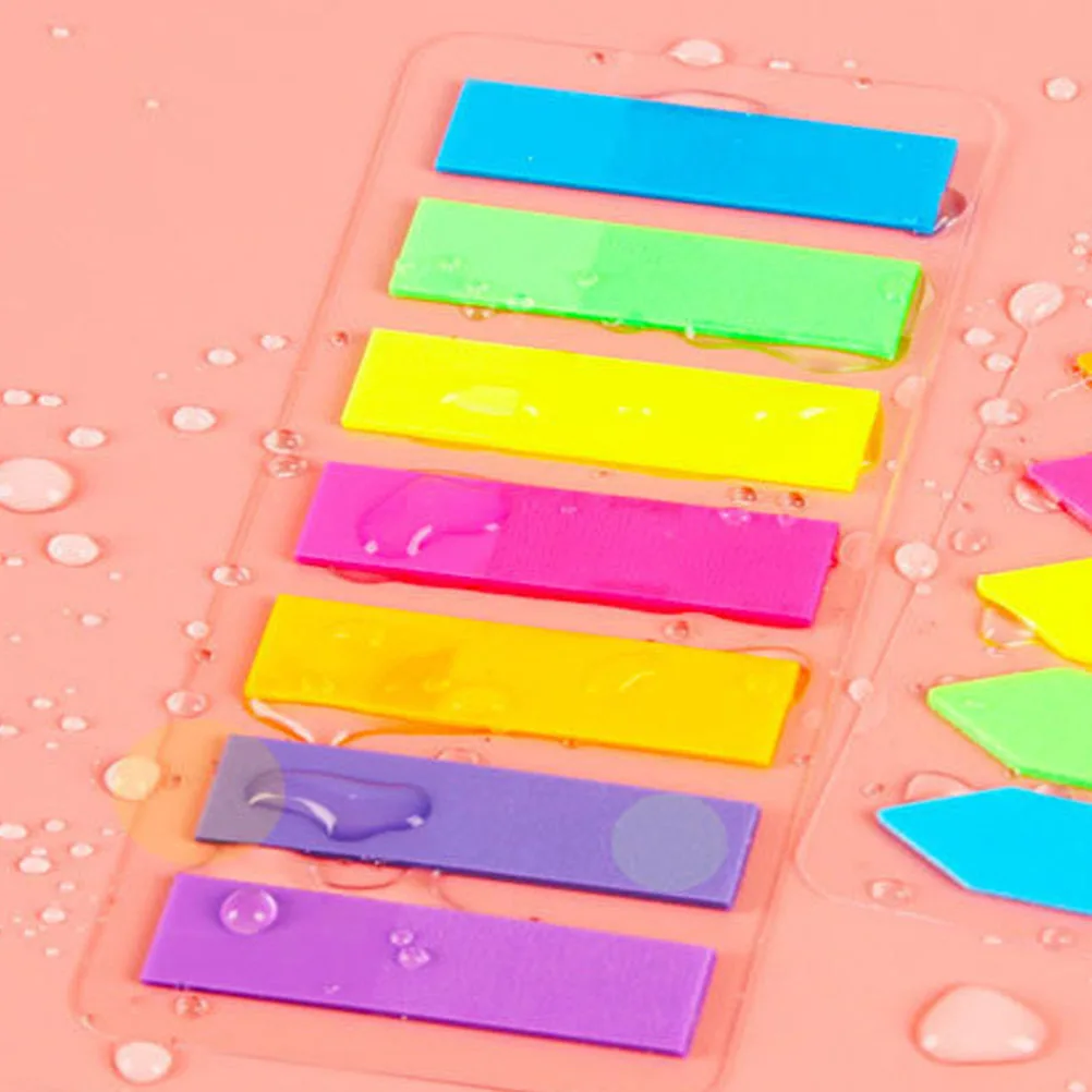 

6 Books Fluorescence Reading Strips Colored Note Tabs Sticky Index Markers Transparent Frosted Learning Accessory For Kids