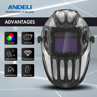 ANDELI Welding Helmet Large Viewing True Color Solar Powered Auto Darkening Welding Mask for Welding Machine Grind Plasma CUT