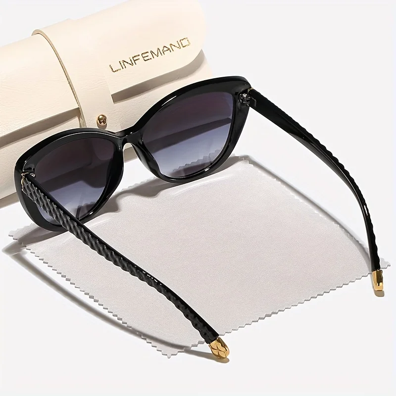 LINFEMAND Flower Cat Eye UV400 Sonnenbrille Damenmode Mode Brille Party Club Wear Urlaubsgeschenk – Detail 4