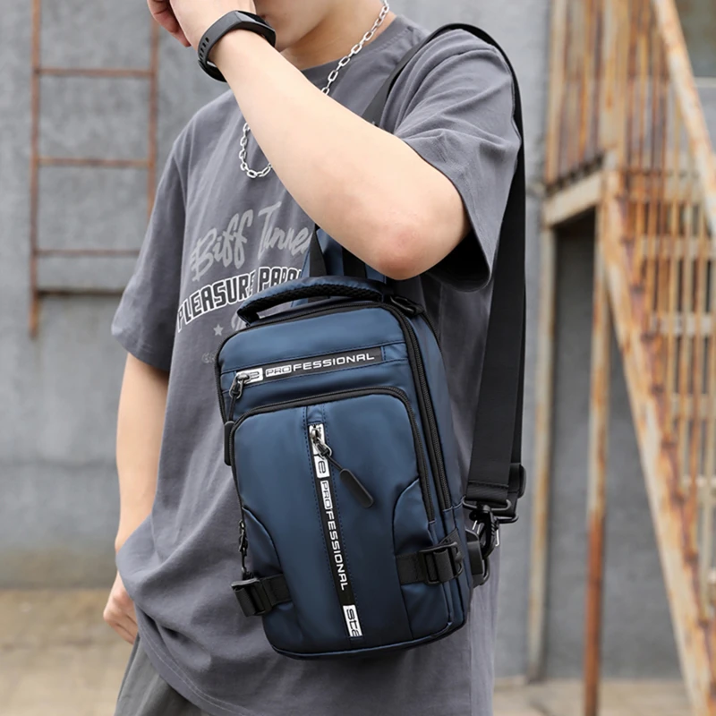 Men Multifunction Chest Shoulder Bag Waterproof Travel Backpack Messenger Pack For Male Crossbody Cross Body Sling Chest Bags