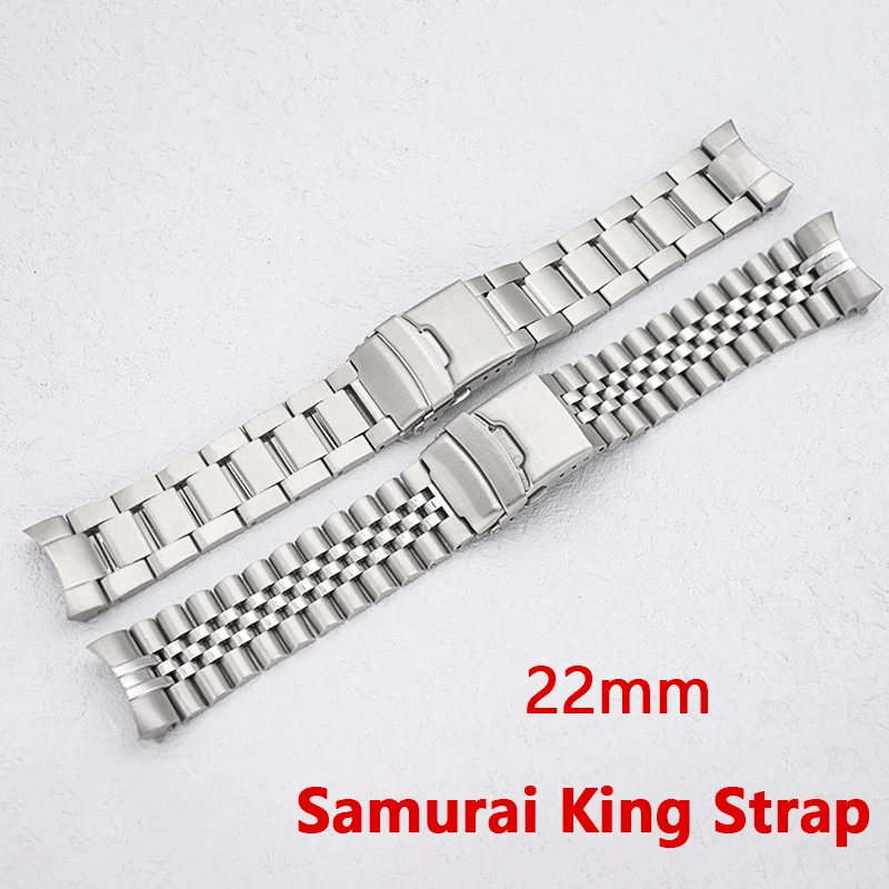 Samurai King Watch Bracelet Folding ClaspSolid curved endsCompatible with Samurai King cases22 mm stainless steel bracelet