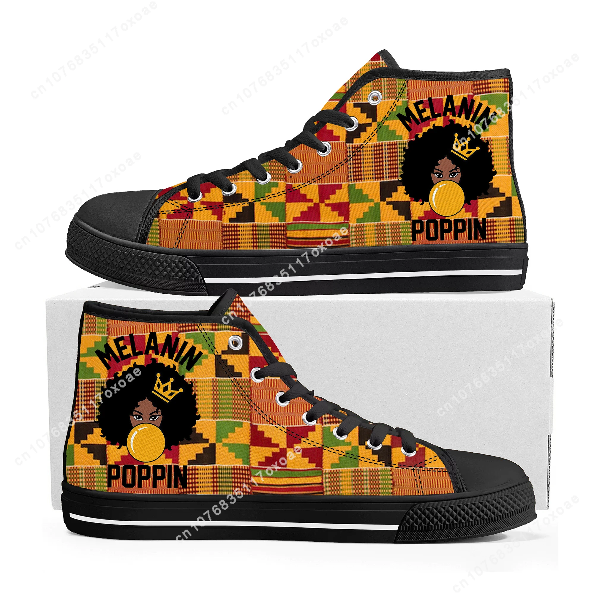 Zapatillas de lona de alta calidad para hombres y mujeres, zapatos casuales personalizados, diseño de cultura étnica africana, pareja