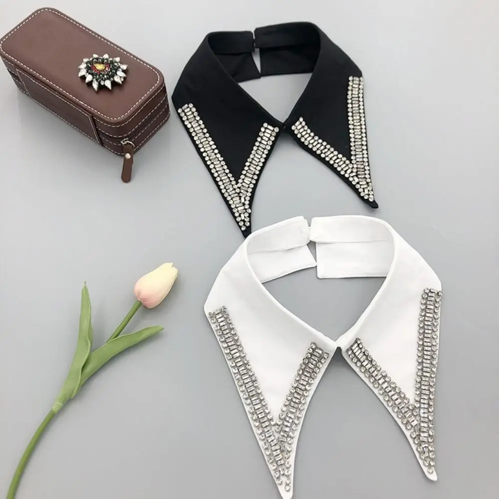 

Removable Pearl Fake Collar Portable Shirt Lapel Detachable Collar Neckline Clothes Accessories White Black False Collar Women