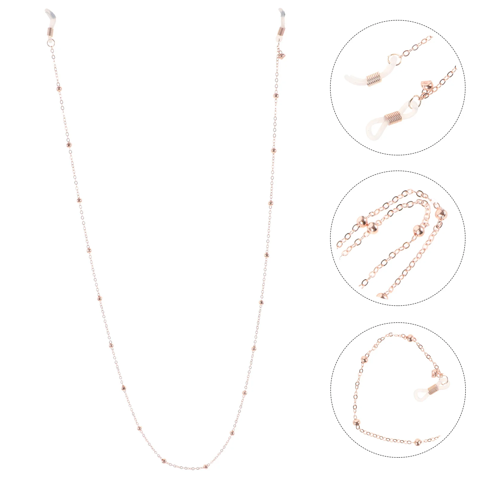 

Eyeglass Chain Rose Gold Alloy Fashion Anti-Skid Durable for Reading Glasses Sunglasses Holder Strap Eyewear Retainer
