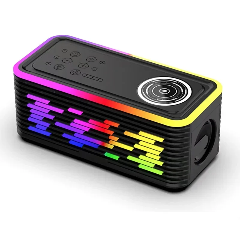 Y19 HIFI Bluetooth Speaker Built-in Sleeping White Noise 15W Wireless Charging Function Cool RGB Lights Stereo Surround Audio