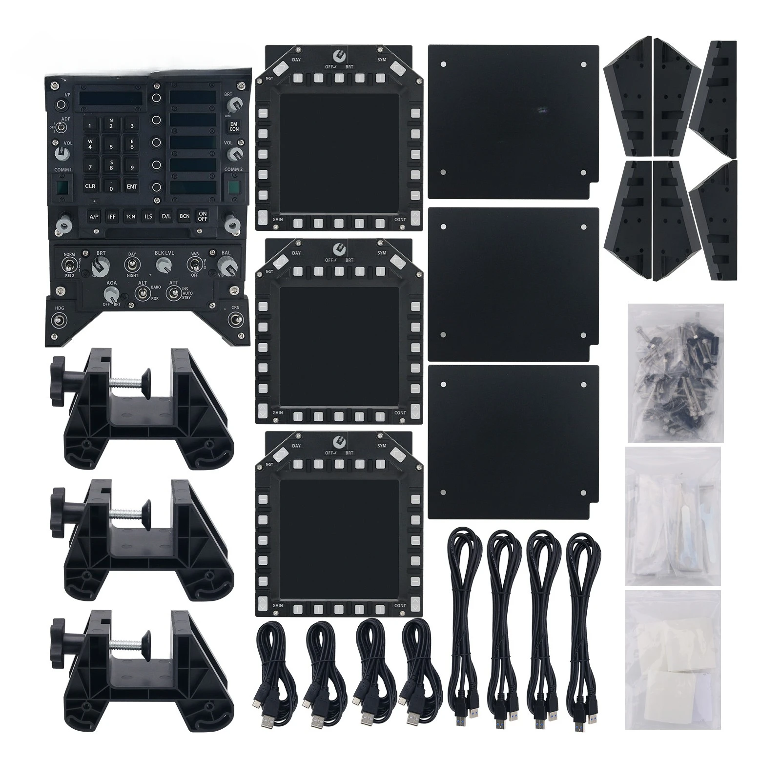 Simplayer WINWING F18 Flight Stick PVP Set  Panel  + 2/3 MFD 2 Displays  for Cockpit Flight Simulator Games