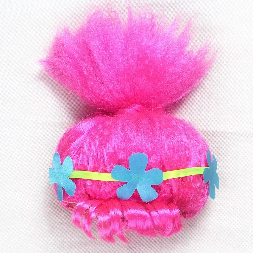 2022 Trolls Wig+dresses set for Children Costume For Girls Carnival Kids Costumes Moana Vaiana Dress Trolls Poppy Party Clothes