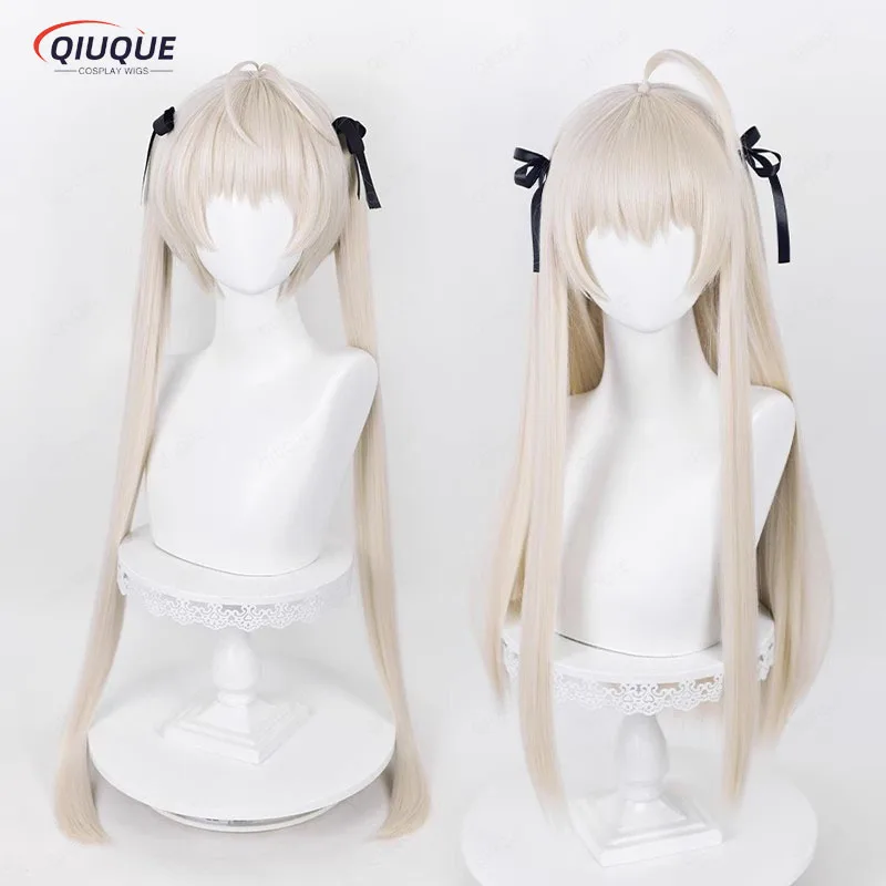 

Kasugano Sora, 2 стиля, длинные прямые светло-серые, золотые с шелковой лентой, парик для косплея, термостойкие парики для волос