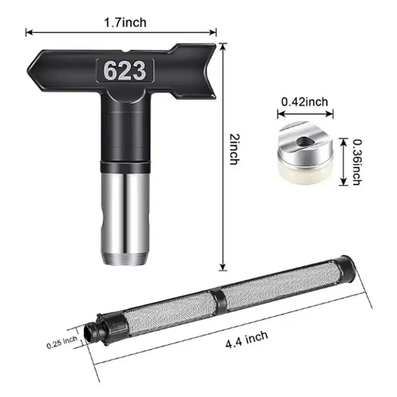 Punta de boquilla de pulverización de pintura sin aire, 5 piezas, filtros de PISTOLA DE PULVERIZACIÓN sin aire, punta de pulverización Reversible para accesorios de pulverización