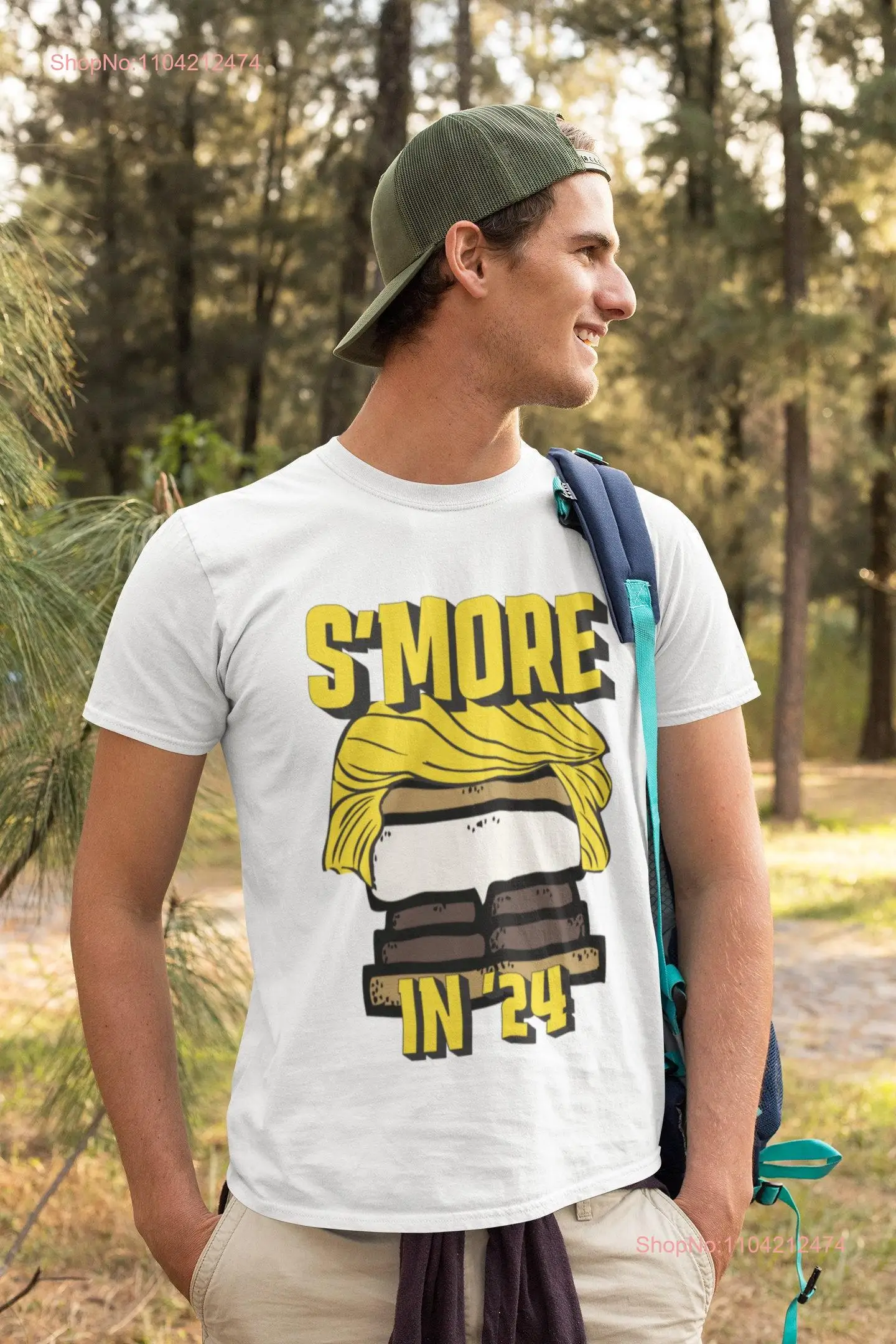 Trump S'more in 24 T Shirt Donald Hair Campaign 2024 Funny MAGA Patriotic Fun Camping long or short sleeves