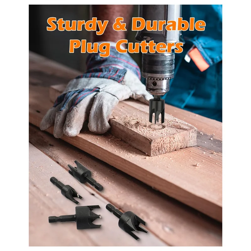 ABXF-Plug Cutter, 8 шт. Набор сверл для деревянных пробок с шестигранным хвостовиком 1/4, набор прямых и конических режущих инструментов