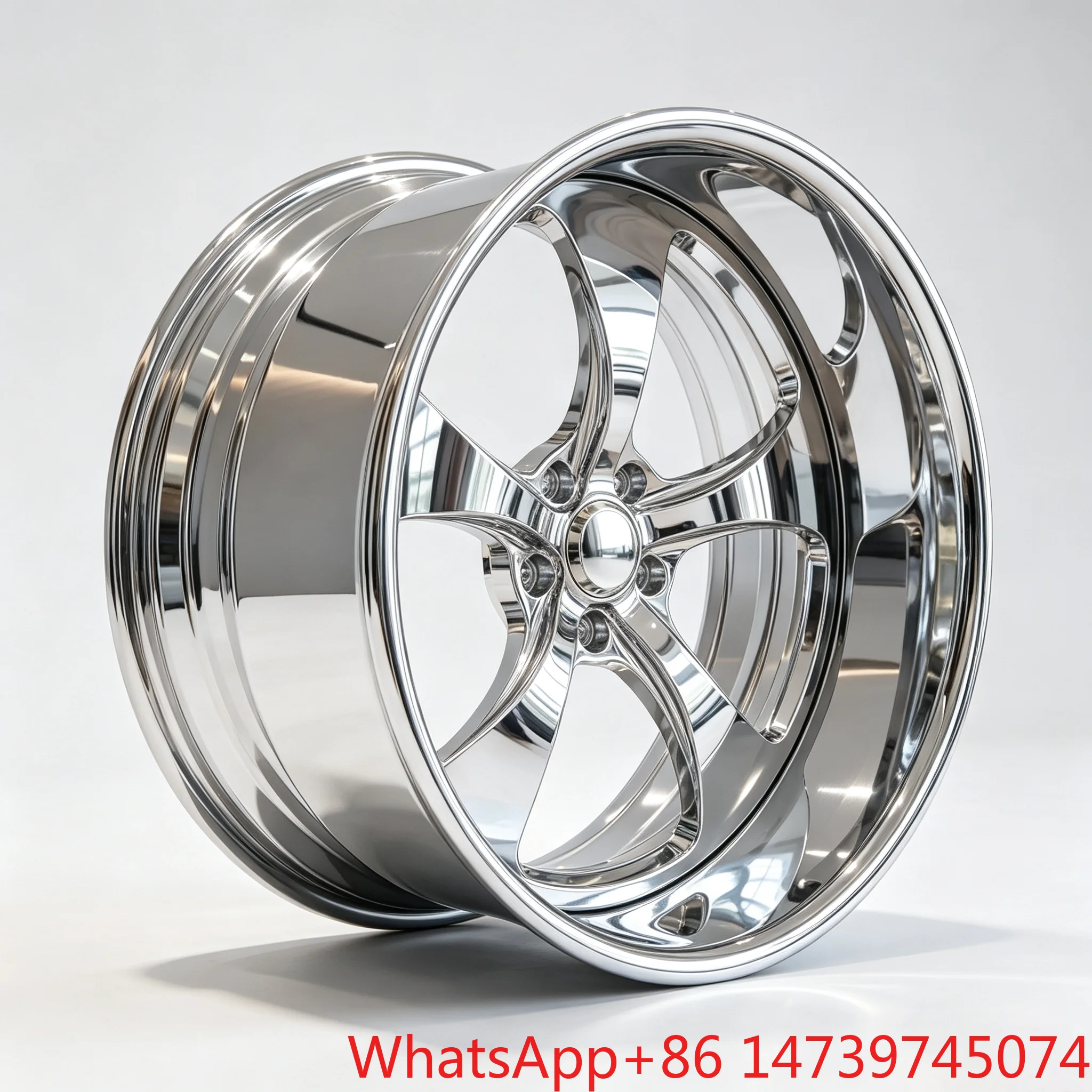 Multi Hole Polished Monoblock Deep Dish Forged Alloy Wheels 17-26 Inch Luxury Sports Car Rims