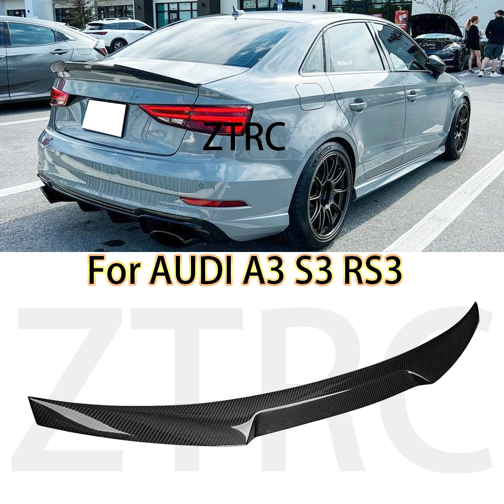 Car Spoiler For Audi A3 S3 RS3 8V Limousine M4 Style Real carbon fiber material Rear Spoiler Trunk wing 2013-2020