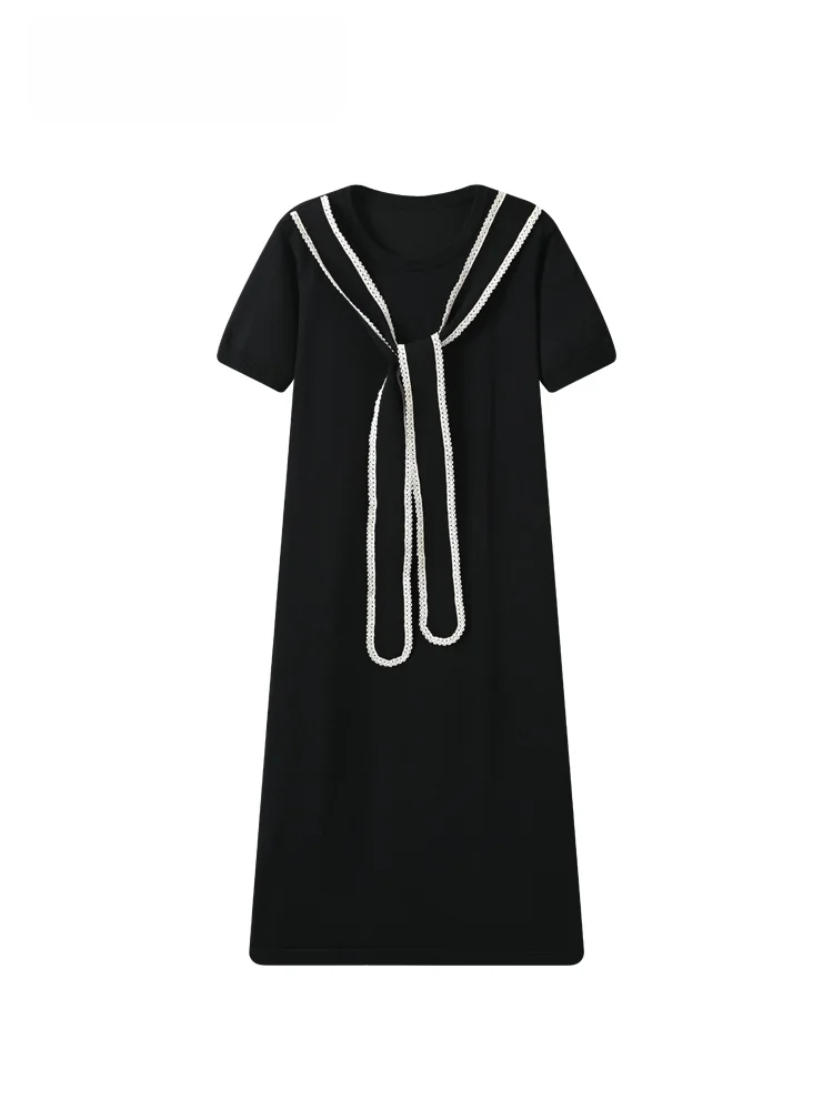 

Summer New plus Size Women's Dress Casual Short Sleeve Maxi Dress Versatile Fashionable T-Shirt Dress for Plump Sister