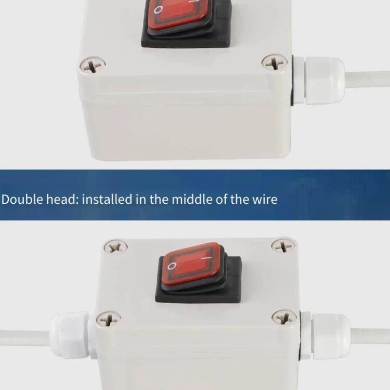Outdoor Sealed Switch Junction Box Waterproof 4-Pin 2-Speed High-Power Single Control with Light - Waterproof Switch Button