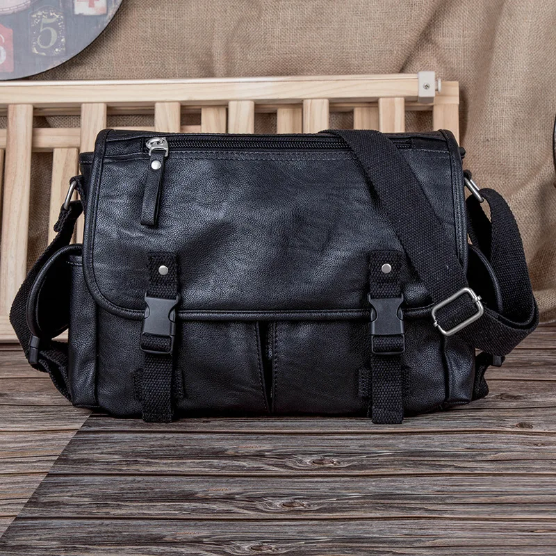 High Quality PU Leather Men's Large Shoulder Bag Casual Business  Mens Messenger Bag Fashion Men's Crossbody Bag Bolsas Male