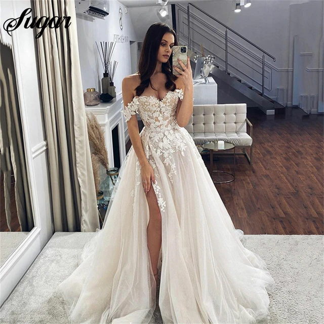 Abiti da sposa con spacco hot sale