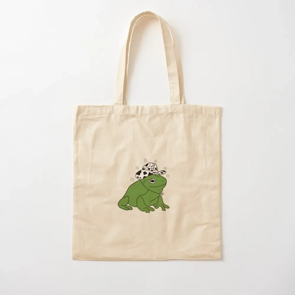 Cowboy Froggie Design Tote Bag shopping bag reusable shopping bags eco bag folding tote bags men