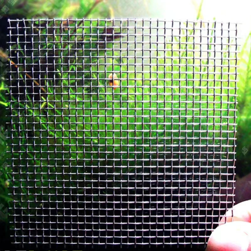 2 PCs Aquarium Fish Tank Plants Stainless Steel Wire Mesh Pad Plants Moss Net Decor 8x8 cm New For Aquarium Decor