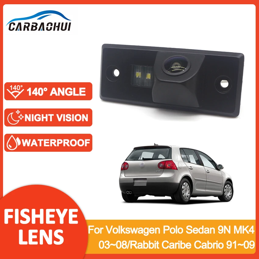 Backup Waterproof 1080P HD 140 Degree Rear view camera For Volkswagen Polo Sedan 9N MK4 2003~2008 Rabbit Caribe Cabrio 1991~2009