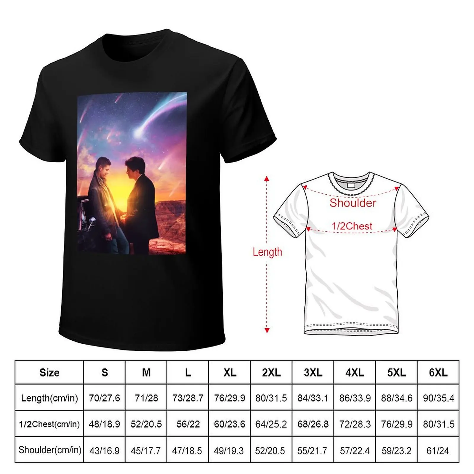 Destiel Sunset T-Shirt customizeds oversized summer tops cute clothes mens designer t shirt