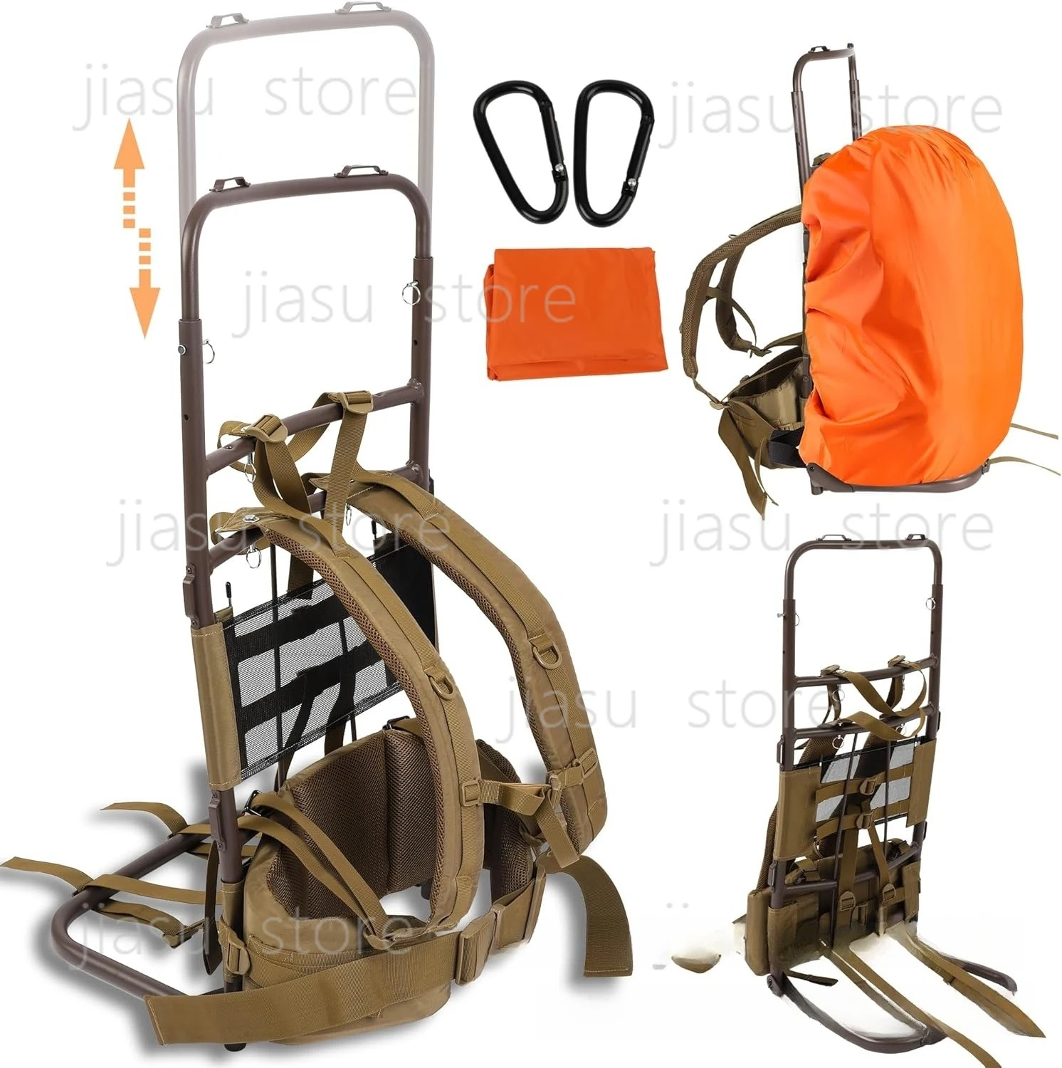 Packing frame Aluminum Alloy Hiking Long Distance Load Comfortable Backpack Rack Outdoor Sports Thickened Back Cross-border