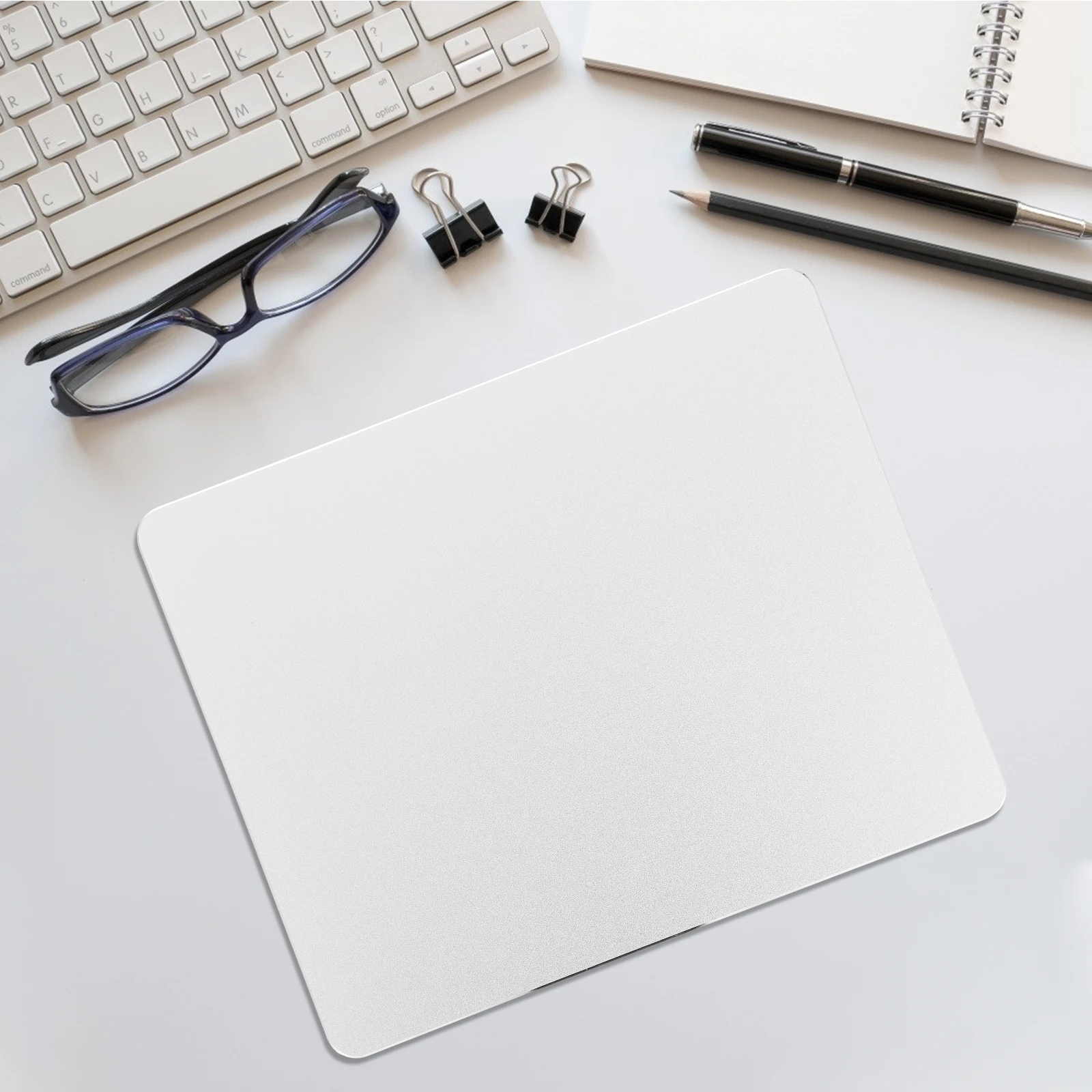 

Aluminum Alloy Mouse Pad Mat Square Multifunctional Office Large for Desk Double Sided