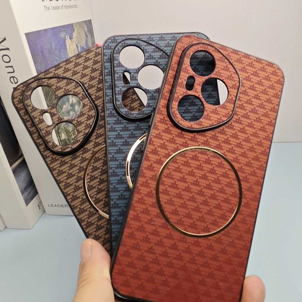 

The new phone case for Huawei Honor 400 Pro 2025, the lattice texture casual model with magnetic ring