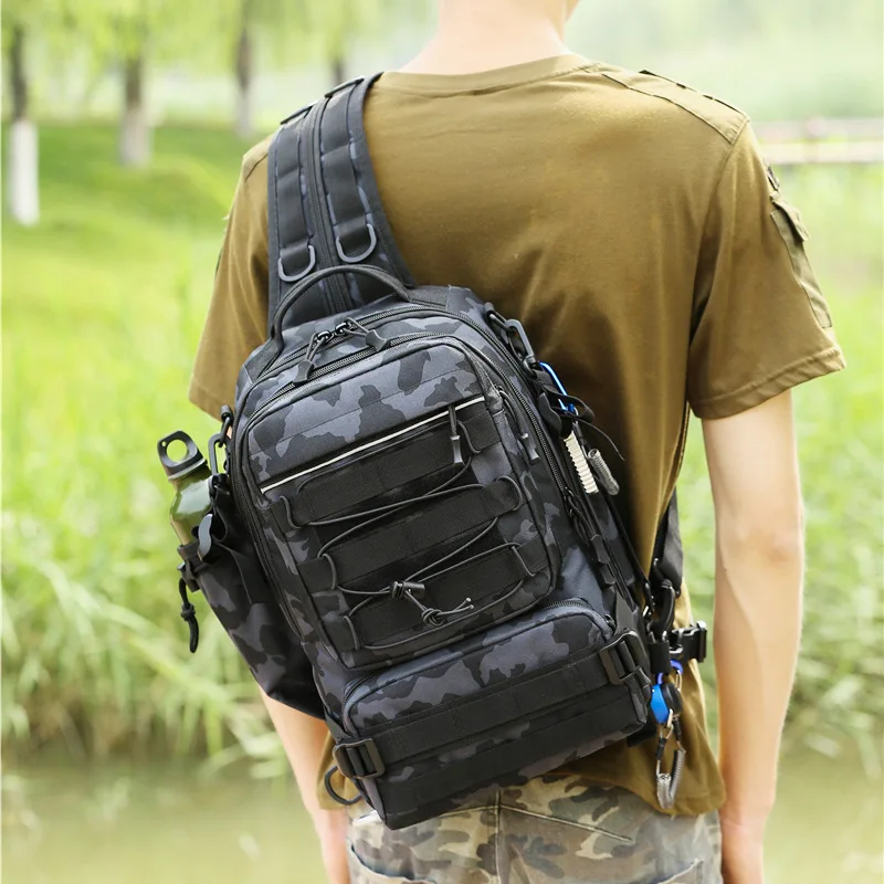 

Crossbody Multifunction Fishing Bag Waterproof Tactical Backpack Outdoor Shoulder Sports Chest bag For Men Fish Boxes Tackle Bag