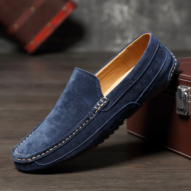 

Men Loafers Suede Leather High Quality Casual Shoes For Man Boat Shoes Handmade Men Slip on Driving Shoes Male Moccasins MSH033