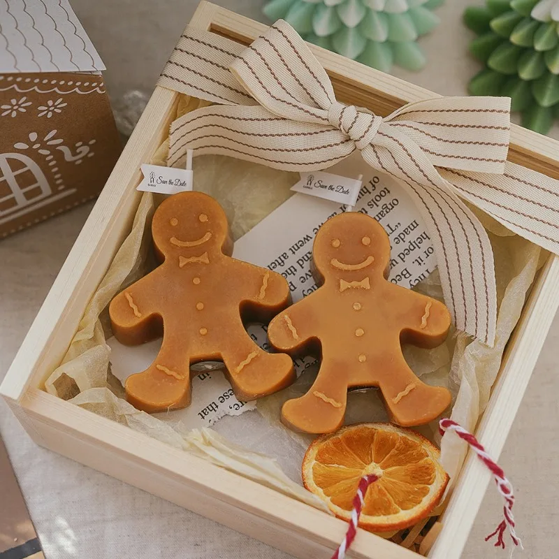 1PC Gingerbread Man Christmas Scented Candle Aromatherapy Creative Festive Atmosphere Decoration Small Ornaments