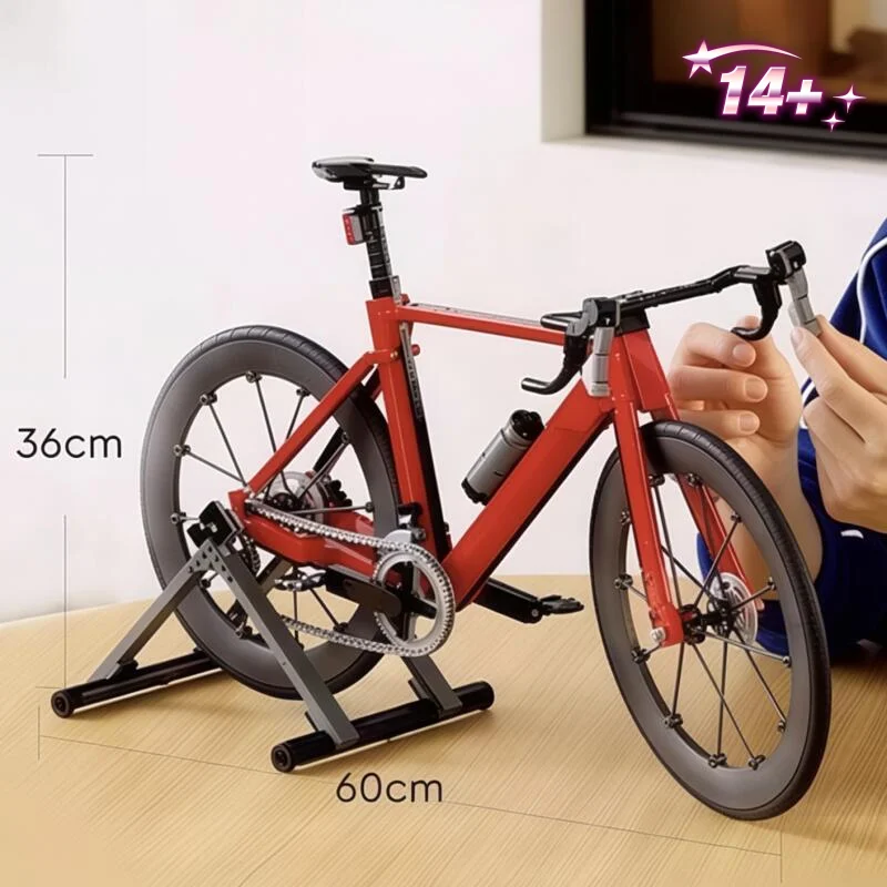 New 1015Pcs Road Racing Bicycle Model Bike Building Block Assemble Puzzle Model For Holiday Ornament Gifts view 4