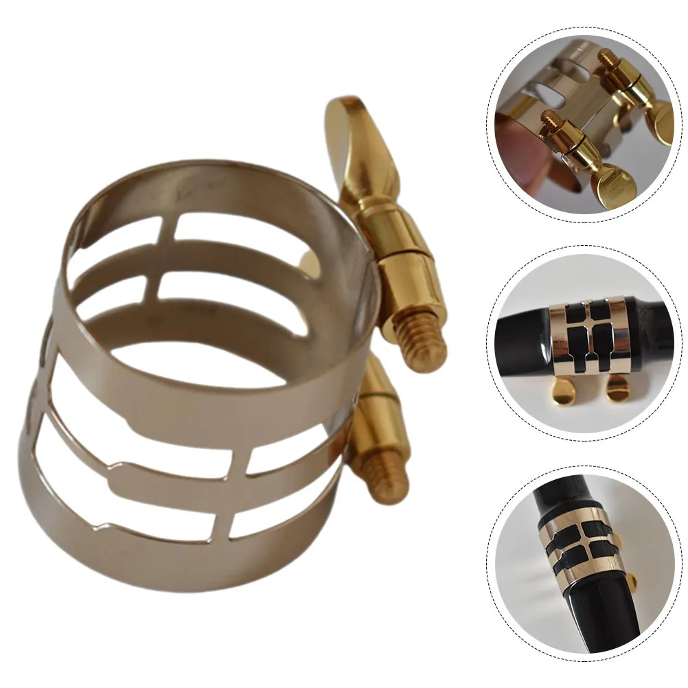 

Alto Saxophone Sax Ligature Clip Portable Durable Metal Adjustment Saxophone Ligature Fastener Replacement Accessory