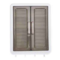 Bathroom Cabinet Wall Mounted Dustproof Double Door PP Cosmetics Wall Storage Cabinet Space Saving Multifunctional for Bedroom