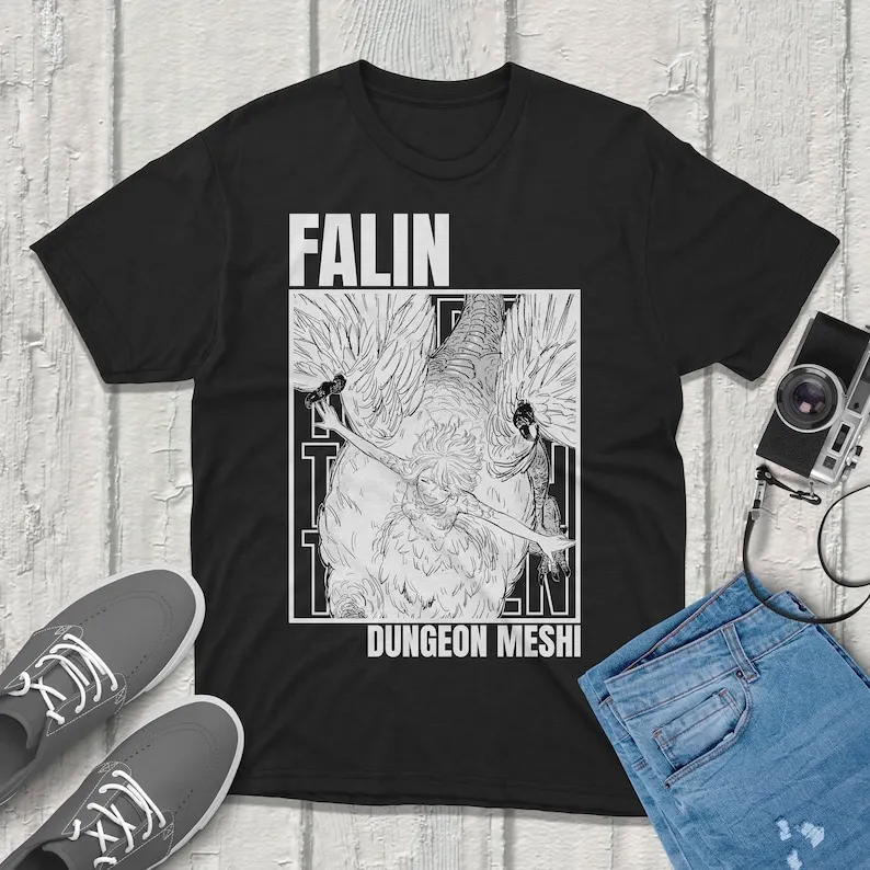 Falin Touden Dungeon Meshi Delicious in Dungeon T-Shirt Anime Graphic Tee Unique Design Perfect for Gamers & Anime Fans