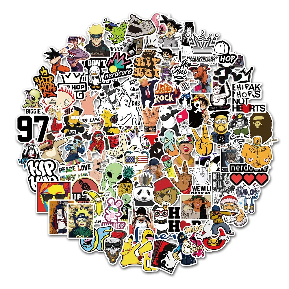 10/30/50PCS New INS Hip Hop Cartoon Personality Creative Computer Luggage TableCar Chair Decoration Waterproof Sticker Wholesale