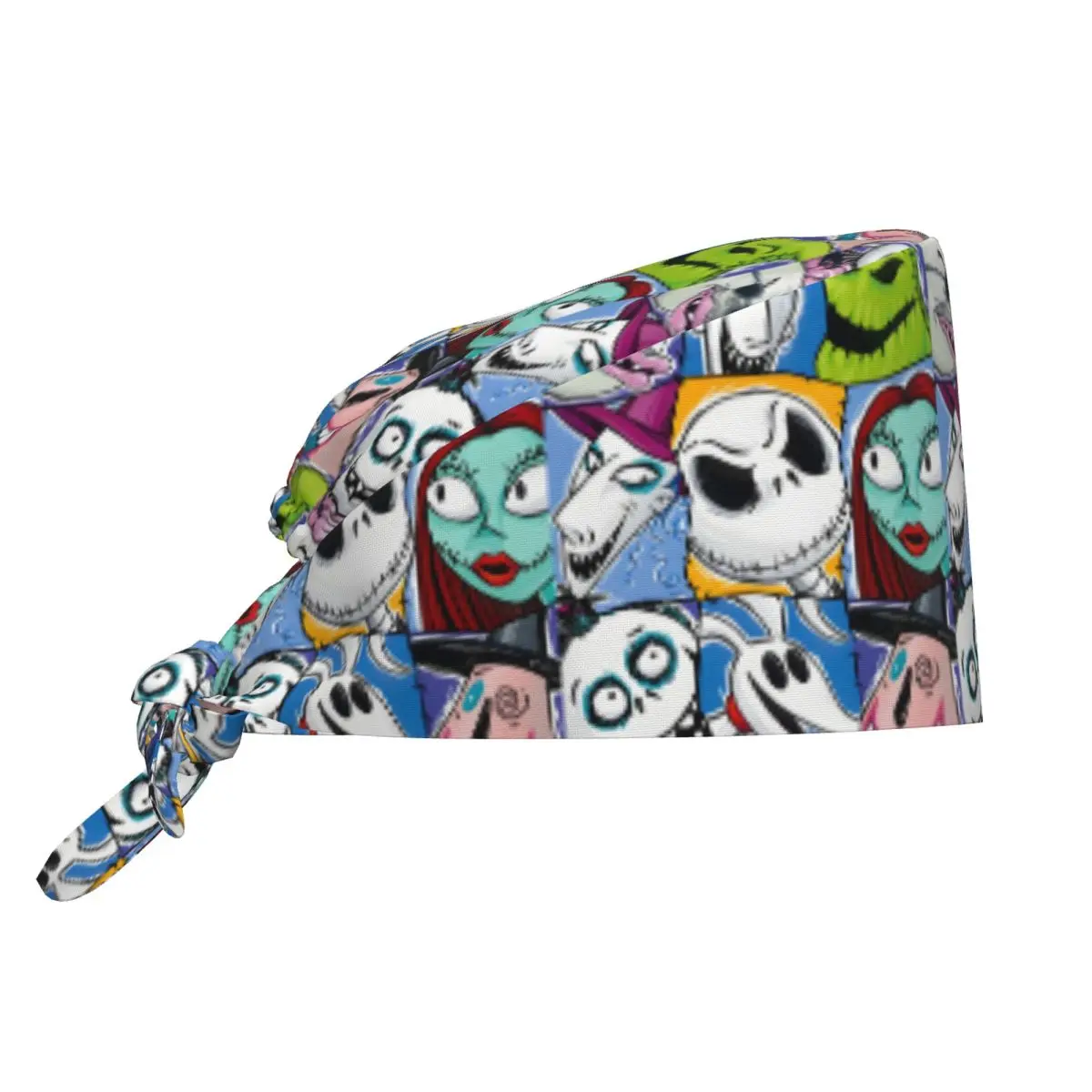 Gorro Quirúrgico Personalizado con Diseño de Pesadilla Antes de Navidad, Unisex, para Personal Médico, Enfermería y Cirugía