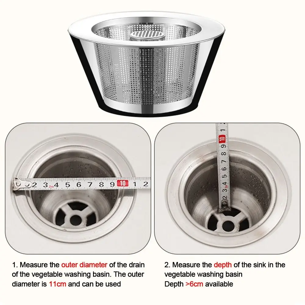 

Stainless Steel Sink Strainer Anti-blocking Round Shape Drain Stopper Mesh Hair Catcher Floor Waste Filter Net