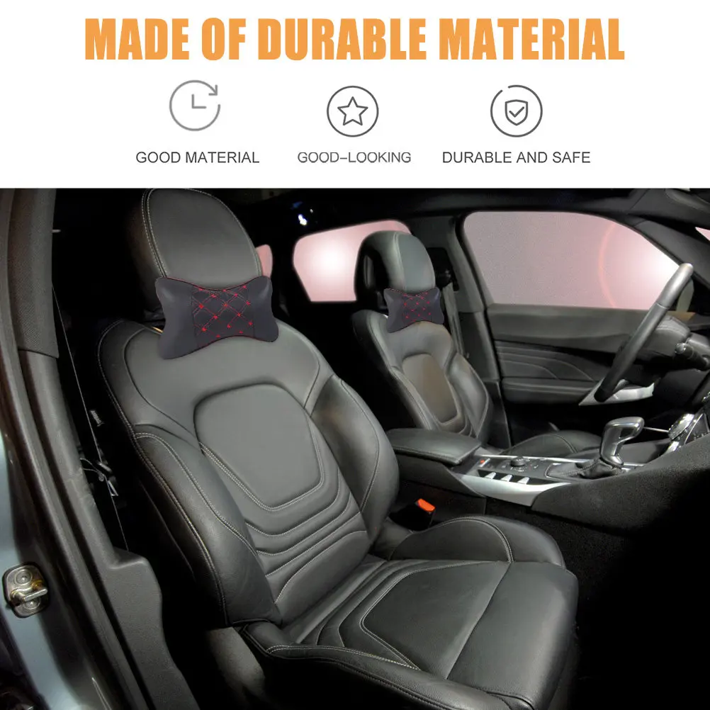 Universal Car Neck Pillow Ergonomic Support Cushion for Long Driving Comfortable Breathable PP Cotton PU Interior Accessory